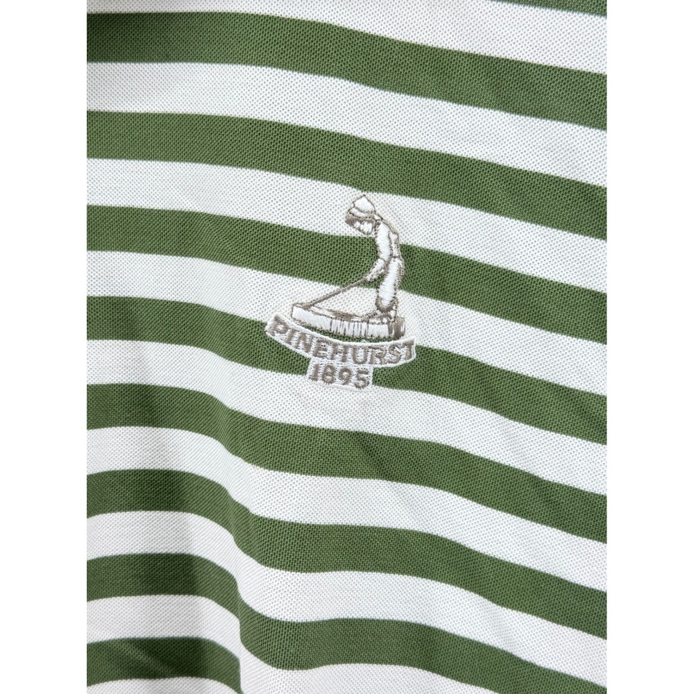 Fairway Greene Pinehurst 1895 Polo Shirt Mens Large Green Striped Golf - Picture 3 of 10